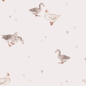 DEKORILLO LOVE GEESE KREMOWY - PRÓBKA TAPETY