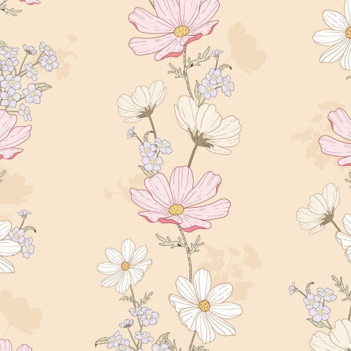 tapeta w kwiaty do pokoju dziewczynki dekorillo