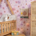 tapeta w kwiaty do pokoju dziewczynki dekorillo