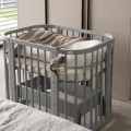 łóżeczko dla niemowlaka waldin 5w1 szare