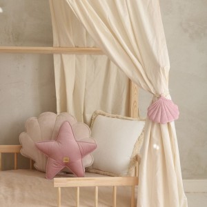 MOI MILI - ZASŁONKA NAD ŁÓŻKO DOMEK SUROWA BAWEŁNA