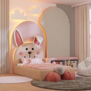 DAPPI - ŁÓŻKO TAPICEROWANE KRÓLIK BUNNYLUX