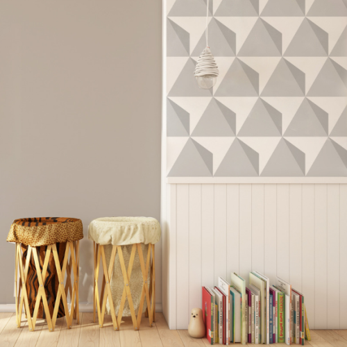 tapeta szare trójkąty