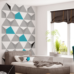 HUMPTY DUMPTY - TAPETA TURQUOISE TRIANGULARS