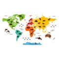 kolorowa mapa świata naklejka na ścianę do pokoju dziecka