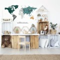 naklejka na ścianę mapa świata