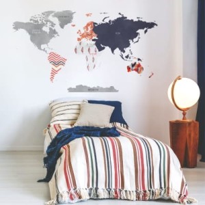 YOKO DESIGN - NAKLEJKA NA ŚCIANĘ MAPA ŚWIATA DK336