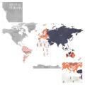 naklejka na ścianę do pokoju dziecka mapa świata