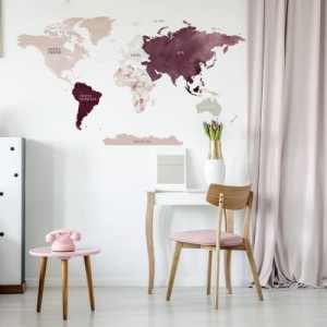 YOKO DESIGN - NAKLEJKA NA ŚCIANĘ MAPA ŚWIATA DK337