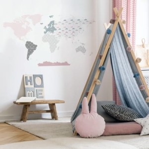 YOKO DESIGN - NAKLEJKA NA ŚCIANĘ MAPA ŚWIATA DK340