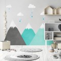 naklejki na ścianę do pokoju dziecka yoko design góry miętowe
