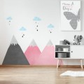 naklejki na ścianę do pokoju dziecka yoko design góry różowe