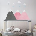 naklejki na ścianę do pokoju dziecka yoko design góry różowe