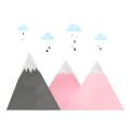 naklejki na ścianę do pokoju dziecka yoko design góry różowe