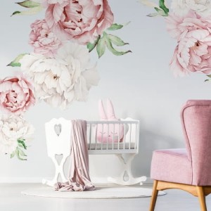 YOKO DESIGN - NAKLEJKA NA ŚCIANĘ PASTELOWE PIWONIE DUŻE