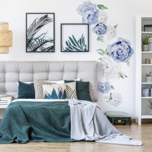 YOKO DESIGN - NAKLEJKA NA ŚCIANĘ GRANATOWE PIWONIE MAŁE