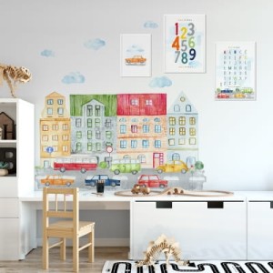 YOKO DESIGN - NAKLEJKA ZAŁÓŻKOWNIK MIASTO I SAMOCHODY