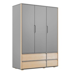 INMONDO - SZAFA TRZYDRZWIOWA 3D4S FUNFLEX SZARA