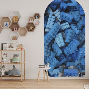 YOKO DESIGN - NAKLEJKA W KSZTAŁCIE ŁUKU KLOCKI NIEBIESKIE