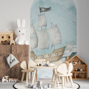 YOKO DESIGN - NAKLEJKA W KSZTAŁCIE ŁUKU GŁĘBIA OCEANU STATEK