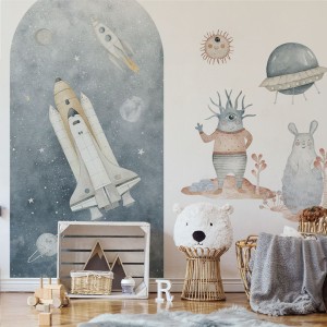 YOKO DESIGN - NAKLEJKA W KSZTAŁCIE ŁUKU KOSMOS RAKIETY