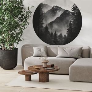 YOKO DESIGN - NAKLEJKA W KSZTAŁCIE KOŁA KRAJOBRAZ GÓRY