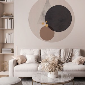 YOKO DESIGN - NAKLEJKA W KSZTAŁCIE KOŁA ABSTRAKCJA