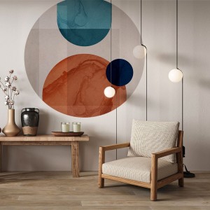 YOKO DESIGN - NAKLEJKA W KSZTAŁCIE KOŁA ABSTRAKCJA