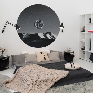 YOKO DESIGN - NAKLEJKA W KSZTAŁCIE KOŁO KOSMICZNY KRAJOBRAZ