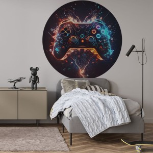 YOKO DESIGN - NAKLEJKA W KSZTAŁCIE KOŁA GRACZ KONSOLA