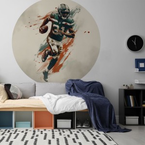 YOKO DESIGN - NAKLEJKA W KSZTAŁCIE KOŁA RUGBY