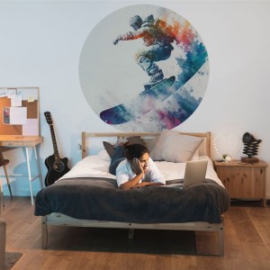 YOKO DESIGN - NAKLEJKA W KSZTAŁCIE KOŁA SNOWBOARD