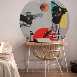 YOKO DESIGN - NAKLEJKA W KSZTAŁCIE KOŁA KOLAŻ SPORT