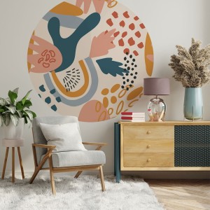 YOKO DESIGN - NAKLEJKA W KSZTAŁCIE KOŁA ABSTRAKCJA