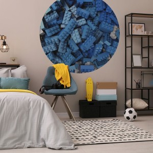 YOKO DESIGN - NAKLEJKA W KSZTAŁCIE KOŁA KLOCKI NIEBIESKIE