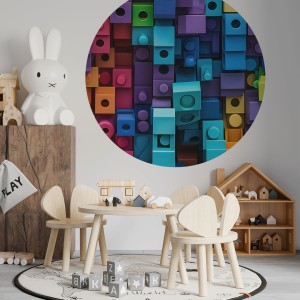 YOKO DESIGN - NAKLEJKA W KSZTAŁCIE KOŁA KLOCKI KOLOROWE