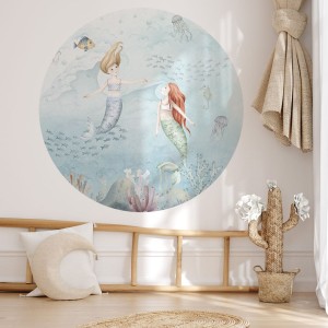 YOKO DESIGN - NAKLEJKA W KSZTAŁCIE KOŁA GŁĘBIA OCEANU SYRENY
