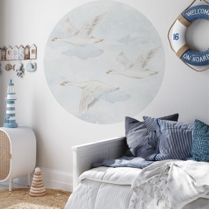 YOKO DESIGN - NAKLEJKA W KSZTAŁCIE KOŁA LECĄCE GĄSKI