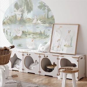 YOKO DESIGN - NAKLEJKA W KSZTAŁCIE KOŁA GĄSKI PIKNIK NAD STAWEM