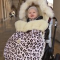 WEŁNIANY ŚPIWOREK DO WÓZKA Z FUTERKIEM VELVET PANTERKA