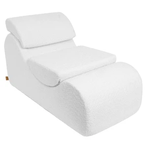 Wygodny Fotel Piankowy dla Dziecka Wave Lounger Boucle Biały - Meow Baby