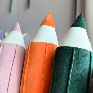 MOI MILI - PODUSZKA VELVET KREDKA POMARAŃCZOWY