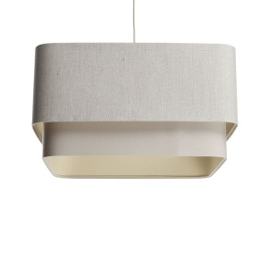 BPS KONCEPT - LAMPA WISZĄCA LEN KWADRO DUO BEŻ