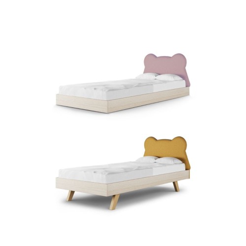 łóżko dziecięce z zagłówkiem miś