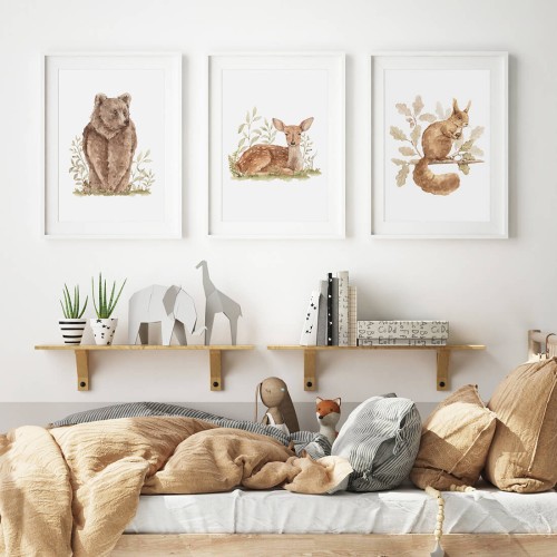 plakaty dla dzieci zwierzęta leśne