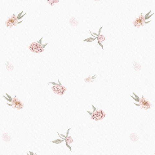 tapeta yokodesign w drobne piwonie dla dziewczynki