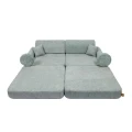 Sofa dla dziecka Meow Baby z tapicerką boucle Fresh Mint