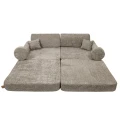 Sofa dziecięca Meow Baby Premium Boucle w kolorze tan beige