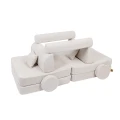 Premium sofa dla dzieci MeowBaby w kolorze ecru w nowoczesnym pokoju dziecięcym
