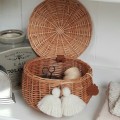 Boho szkatułka z wikliny na biżuterię i drobiazgi